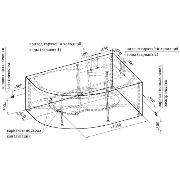 Акриловая ванна Radomir Vannesa Ирма 169х110 R 2-76-2-2-0-217 с гидромассажем Баланс Хром Акриловая ванна Radomir Vannesa Ирма 169х110 R 2-76-2-2-0-217 с гидромассажем Баланс Хром