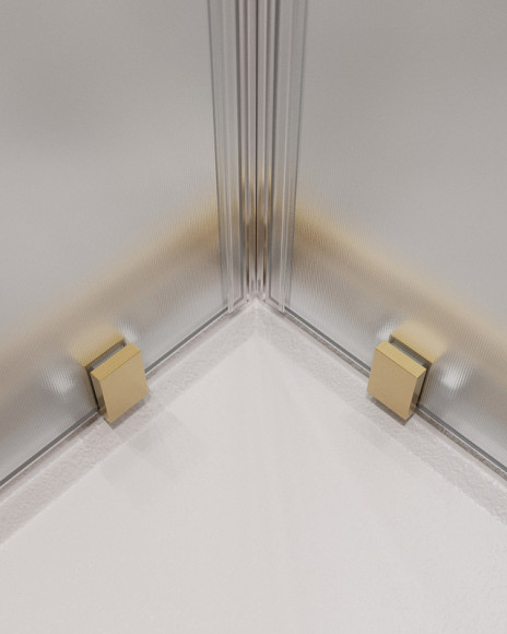 Душевой уголок Cezares Molveno 110x110 MOLVENO-A-22-90+20-P-BORO профиль Брашированное золото стекло рифленое