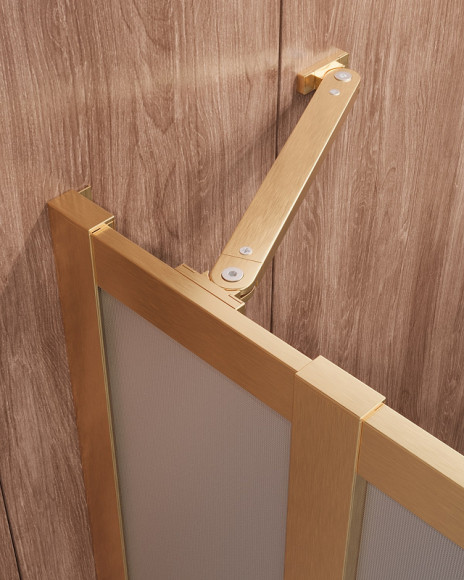 Душевой уголок Cezares Molveno 110x110 MOLVENO-A-22-90+20-P-BORO профиль Брашированное золото стекло рифленое