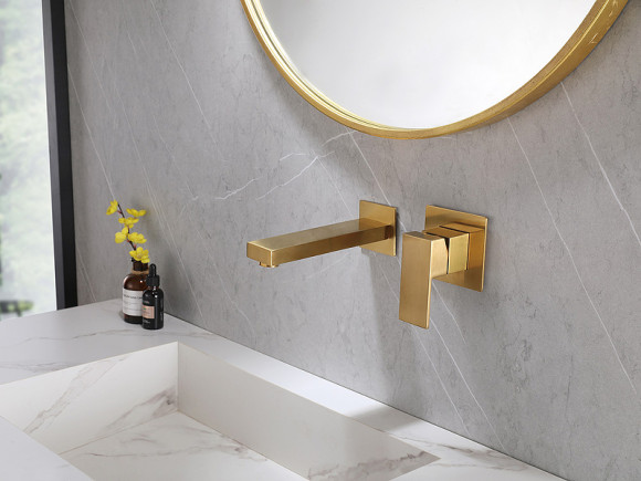 Смеситель для раковины Abber Daheim AF8212G Золото матовое