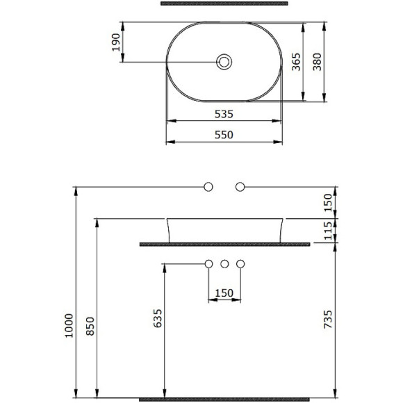Раковина-чаша Berges Ego SL 55 181212 Антрацит матовый Раковина-чаша Berges Ego SL 55 181212 Антрацит матовый