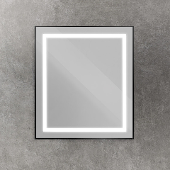 Зеркало BelBagno Kraft 70 SPC-KRAFT-700-800-SENS-NERO с подсветкой Черное с сенсорным выключателем