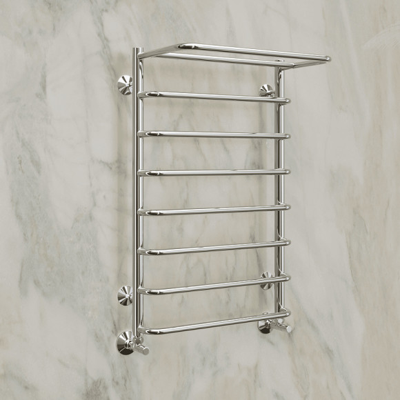 Водяной полотенцесушитель Terminus Полка П8 500x800 4670078530295 с полкой Хром, нижнее подключение, G 1/2" ВР Водяной полотенцесушитель Terminus Полка П8 500x800 4670078530295 с полкой Хром, нижнее подключение, G 1/2" ВР