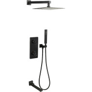 Душевая система ALMAes Tiber TVZ-8805 с термостатом Черная матовая