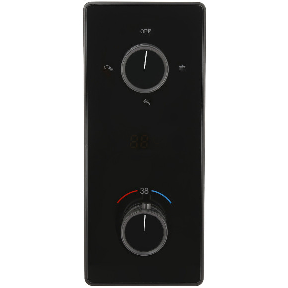 Душевая система ALMAes Tiber TVZ-8805 с термостатом Черная матовая Душевая система ALMAes Tiber TVZ-8805 с термостатом Черная матовая