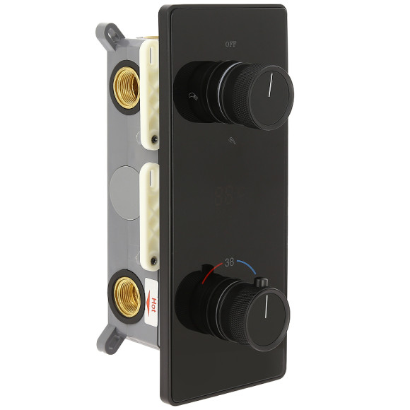 Душевая система ALMAes Tiber TVZ-8805 с термостатом Черная матовая Душевая система ALMAes Tiber TVZ-8805 с термостатом Черная матовая