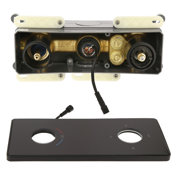 Душевая система ALMAes Tiber TVZ-8805 с термостатом Черная матовая Душевая система ALMAes Tiber TVZ-8805 с термостатом Черная матовая