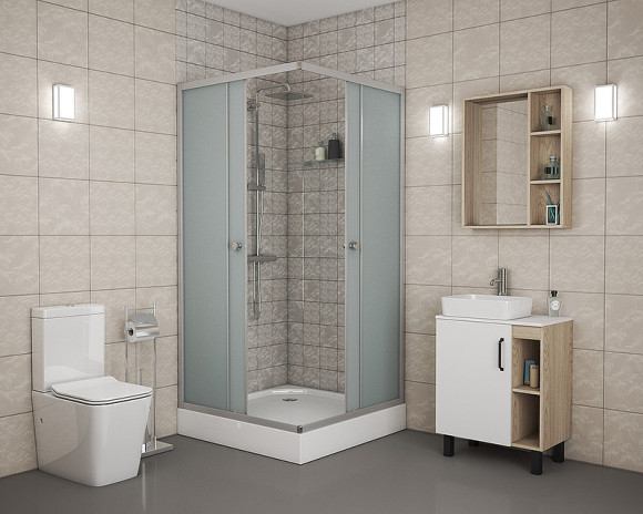 Душевой уголок Niagara Eco 100х100 NG-010-14Q профиль Матовый хром стекло матовое Душевой уголок Niagara Eco 100х100 NG-010-14Q профиль Матовый хром стекло матовое