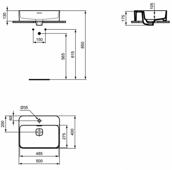 Раковина Ideal Standard Strada II Vessel 50 T296601 Euro White