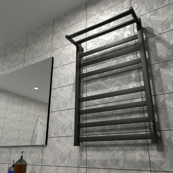 Электрический полотенцесушитель Маргроид 8110 профильный 810x500 8110-8050-5179-9005 с полкой Черный матовый