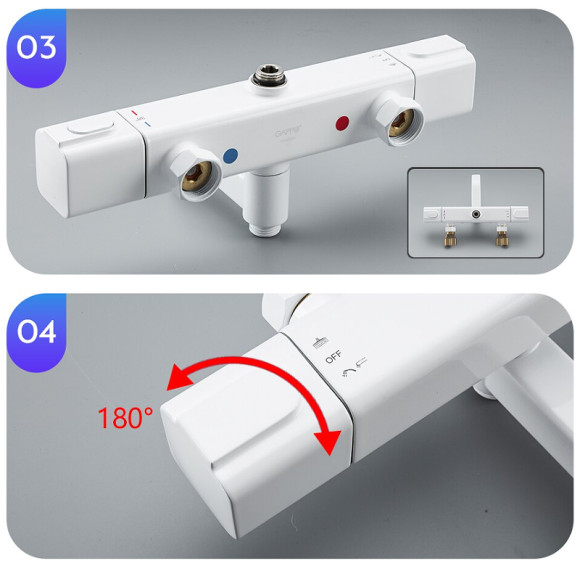 Душевая система Gappo G91 G2491-8 с термостатом Белая