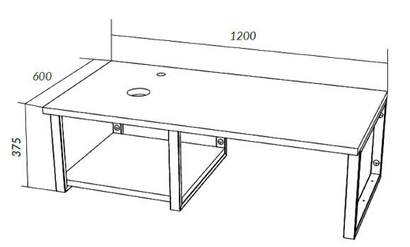 Столешница под раковину 1MarKa Grunge Loft 120 Ц0000004100 над стиральной машиной Дуб вотан