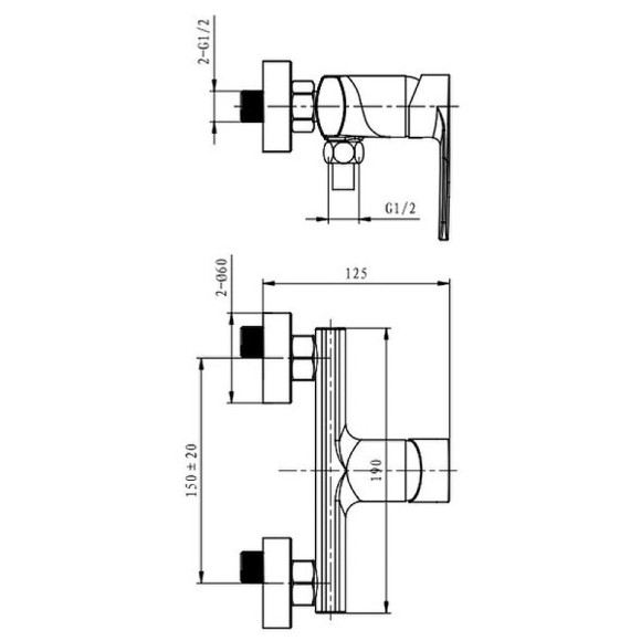 Смеситель для душа Caprigo Atlantic 51-016-crm Хром