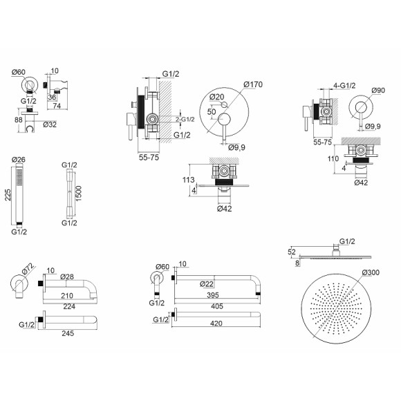 Душевая система Whitecross Y chrome YSET07CR Хром Душевая система Whitecross Y chrome YSET07CR Хром