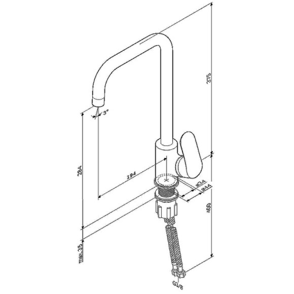 Смеситель для кухни AM.PM Like F8006000 Хром Смеситель для кухни AM.PM Like F8006000 Хром