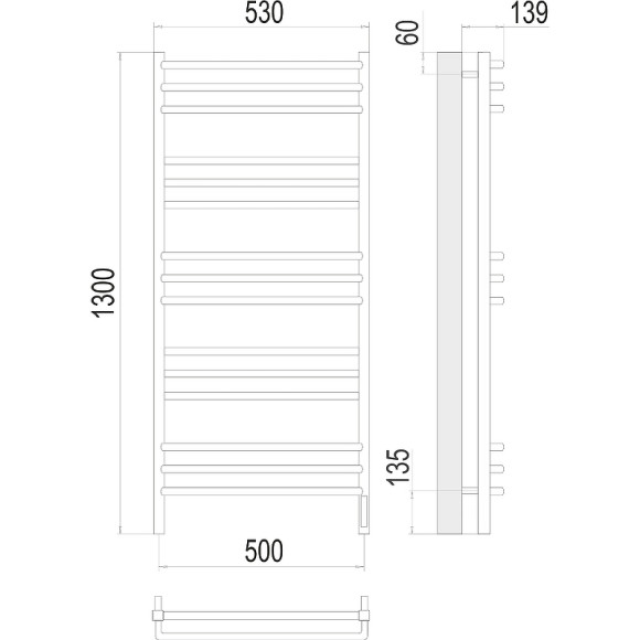 Электрический полотенцесушитель Terminus Соренто П15 500х1300 4670078531483 Хром Электрический полотенцесушитель Terminus Соренто П15 500х1300 4670078531483 Хром