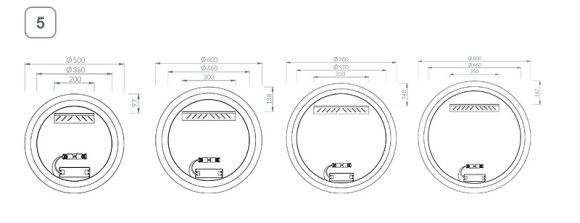 Зеркало Ravak Orbit 50 X000001573 с подсветкой круглое
