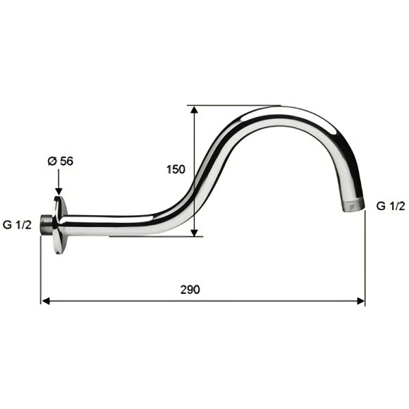 Кронштейн для верхнего душа Remer 342S Хром Кронштейн для верхнего душа Remer 342S Хром