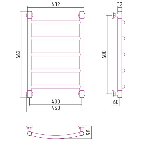 Водяной полотенцесушитель Сунержа Галант+ 600х400 03-0200-6040 Золото Водяной полотенцесушитель Сунержа Галант+ 600х400 03-0200-6040 Золото