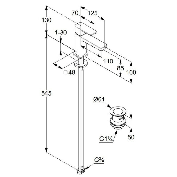 Смеситель для раковины Kludi Renon 422660575 Хром Смеситель для раковины Kludi Renon 422660575 Хром