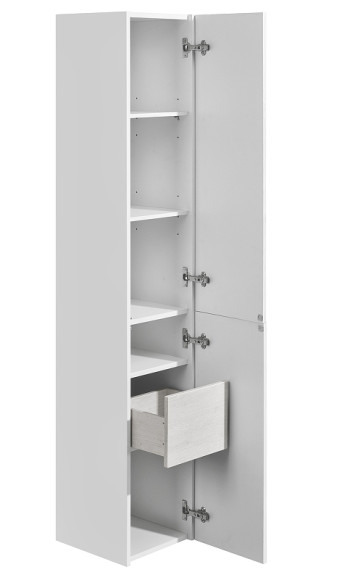 Шкаф пенал Aquaton Сакура 33 R 1A219903SKW8R подвесной Ольха наварра Белый глянец