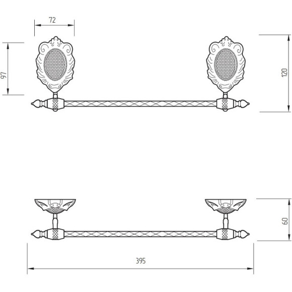 Полотенцедержатель Migliore Cleopatra 16642 Бронза Полотенцедержатель Migliore Cleopatra 16642 Бронза