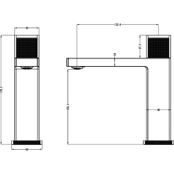 Смеситель для раковины Boheme Quad 159-G Золото