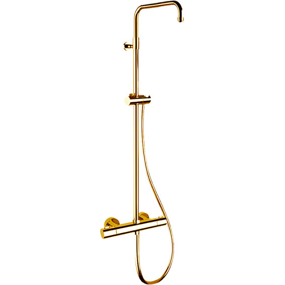 Душевая система Remer Elegance EQ32ASSDBG с термостатом Золото брашированное