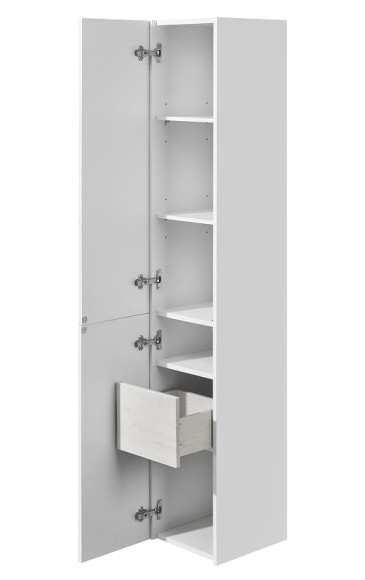 Шкаф пенал Aquaton Сакура 33 L 1A219903SKW8L подвесной Ольха наварра Белый глянец