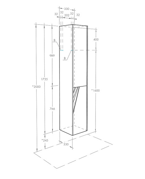 Шкаф пенал Aquaton Сакура 33 L 1A219903SKW8L подвесной Ольха наварра Белый глянец
