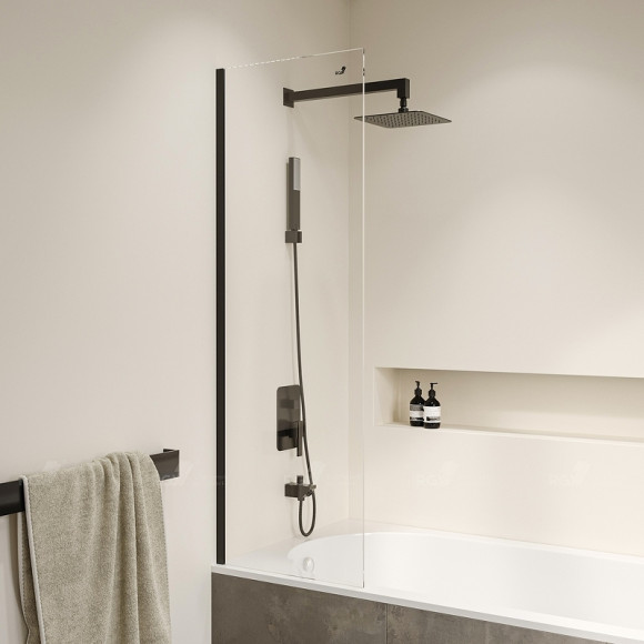 Шторка на ванну RGW Screens SC-056-8B 50х150 35110562850-14 профиль Черный стекло прозрачное Шторка на ванну RGW Screens SC-056-8B 50х150 35110562850-14 профиль Черный стекло прозрачное