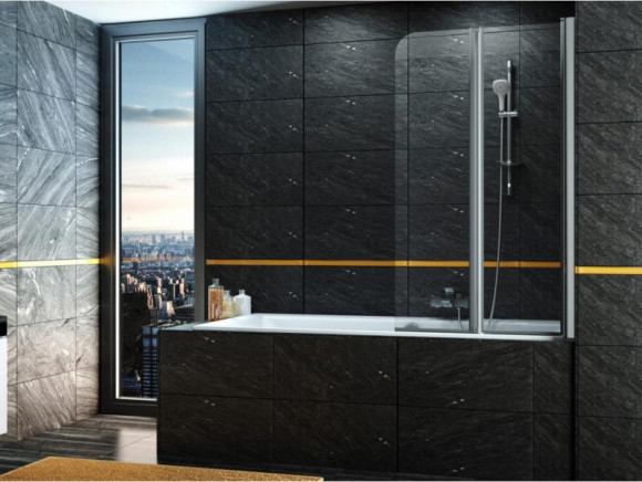 Шторка на ванну Excellent Fliper 80 KAAX.1309.800.PR Хром/Прозрачный