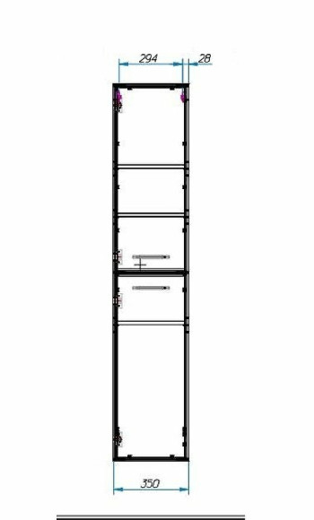 Шкаф пенал Эстет Vegas 35 R ФР-00003496 подвесной Белый