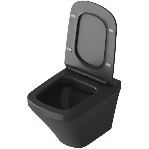 Унитаз Grossman GR-4440BMS подвесной Черный матовый с сиденьем Микролифт Унитаз Grossman GR-4440BMS подвесной Черный матовый с сиденьем Микролифт