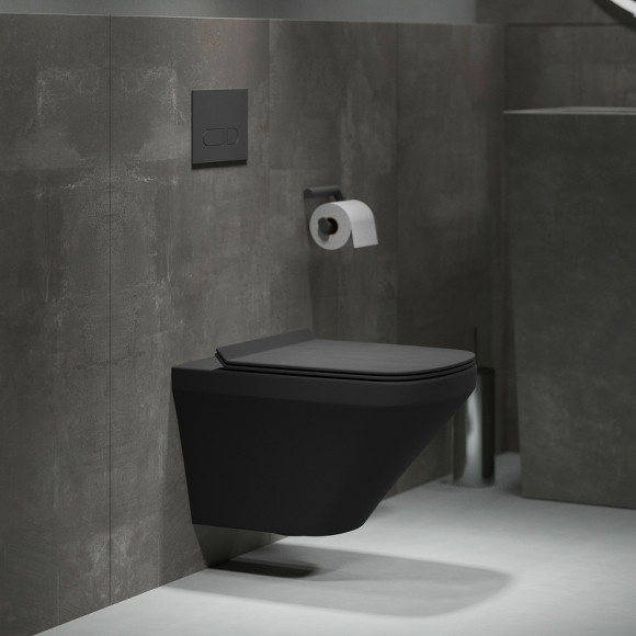 Унитаз Grossman GR-4440BMS подвесной Черный матовый с сиденьем Микролифт Унитаз Grossman GR-4440BMS подвесной Черный матовый с сиденьем Микролифт