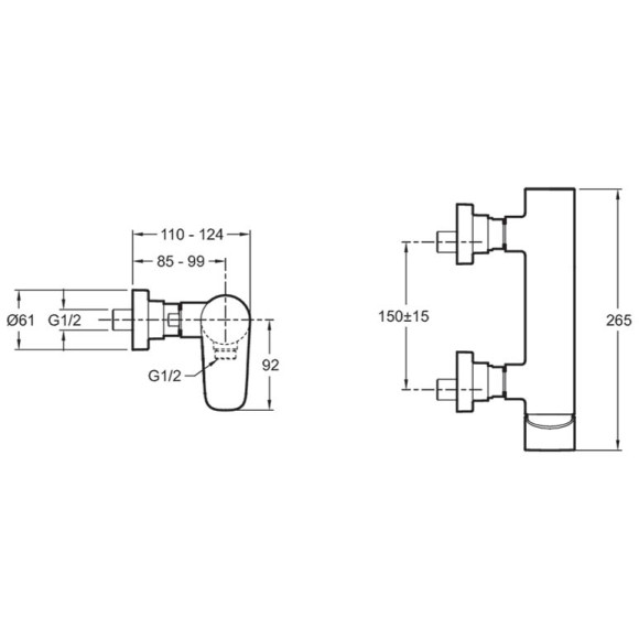Смеситель для душа Jacob Delafon Aleo E72351-CP Хром