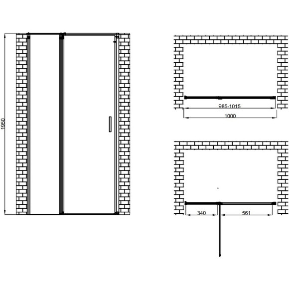Душевая дверь Berges Legos LS-2 100 062024 профиль Хром стекло прозрачное