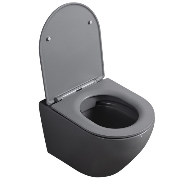 Унитаз Abber Bequem AC1101MG подвесной Серый матовый с сиденьем Микролифт Унитаз Abber Bequem AC1101MG подвесной Серый матовый с сиденьем Микролифт