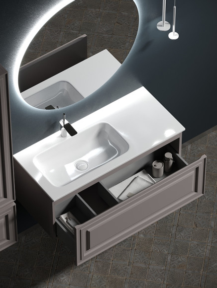 Тумба под раковину Sancos Very 100 L VR100LSM подвесная Doha Soft