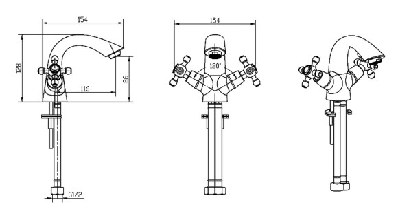Смеситель для раковины Boheme Royal Cristal 311-Royal Бронза Смеситель для раковины Boheme Royal Cristal 311-Royal Бронза