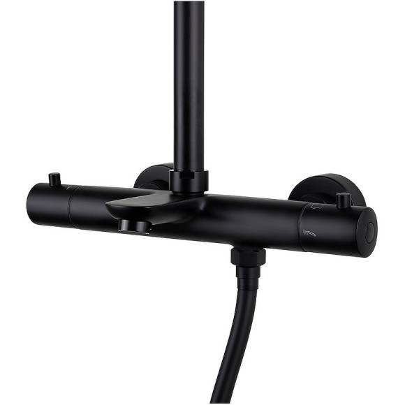 Душевая система Kaiser Cezar 05182-2 с термостатом Черная матовая Душевая система Kaiser Cezar 05182-2 с термостатом Черная матовая