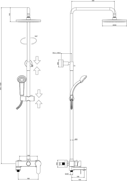 Комплект смесителей Paffoni Light KITCOL632CR71 Хром