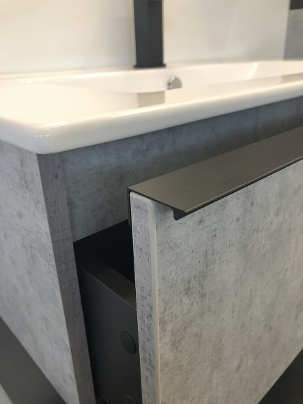 Тумба с раковиной Comforty Франкфурт 90 00-00007342 подвесная Бетон светлый