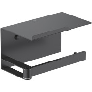 Держатель туалетной бумаги Aquatek Лира AQ4929MB с полкой Черный матовый Держатель туалетной бумаги Aquatek Лира AQ4929MB с полкой Черный матовый