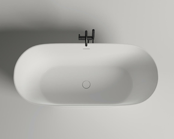 Ванна из искусственного камня Salini Mona 180х80 102921M Белая матовая Ванна из искусственного камня Salini Mona 180х80 102921M Белая матовая