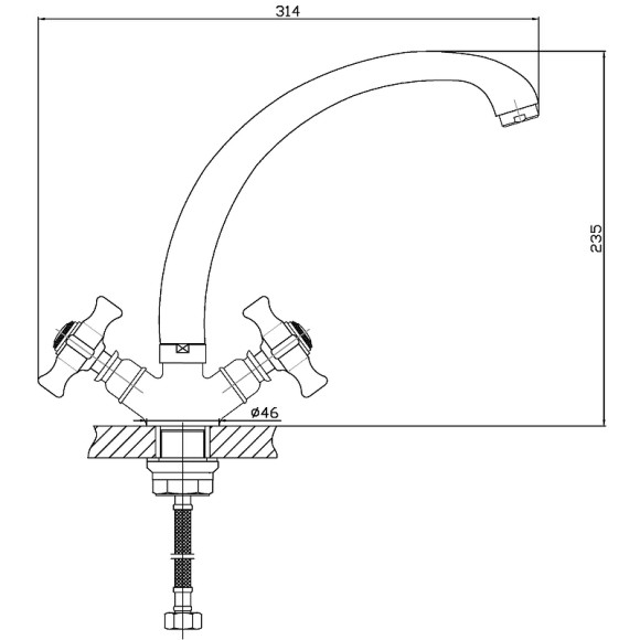 Смеситель для кухни Agger Retro-X A1700200 Хром Смеситель для кухни Agger Retro-X A1700200 Хром