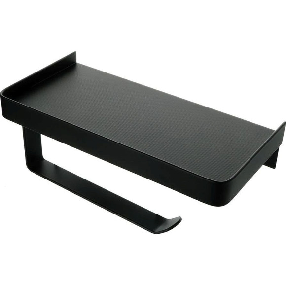 Держатель туалетной бумаги Fixsen Hotel FX-31011B с полкой Черный матовый Держатель туалетной бумаги Fixsen Hotel FX-31011B с полкой Черный матовый