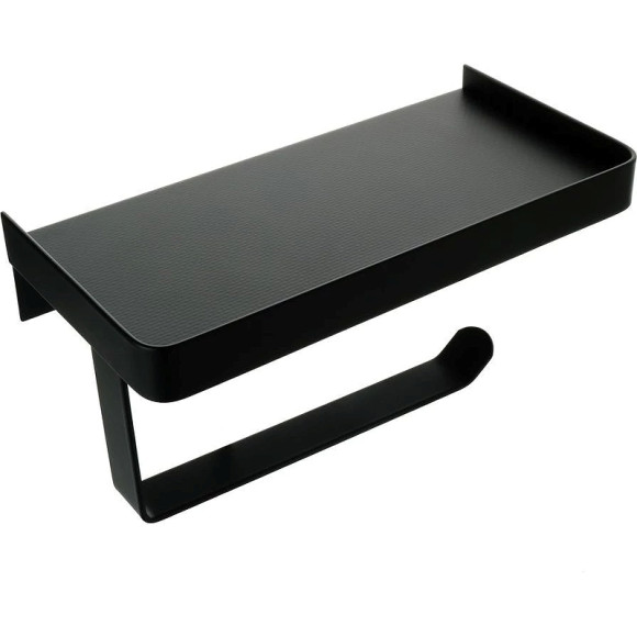 Держатель туалетной бумаги Fixsen Hotel FX-31011B с полкой Черный матовый Держатель туалетной бумаги Fixsen Hotel FX-31011B с полкой Черный матовый