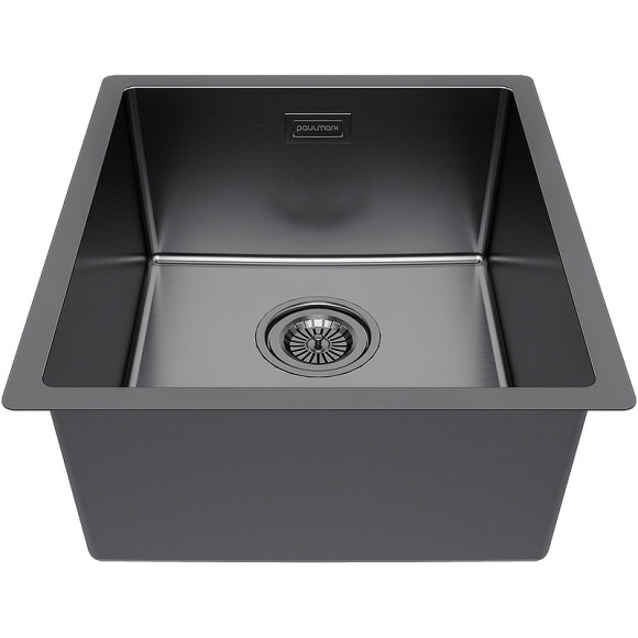 Кухонная мойка Paulmark Yuni 39 Uni YU39-GM Вороненная сталь Кухонная мойка Paulmark Yuni 39 Uni YU39-GM Вороненная сталь