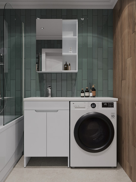 Тумба с раковиной Orange Sistema 120 L STD-120TUW+RAL Белая глянцевая Тумба с раковиной Orange Sistema 120 L STD-120TUW+RAL Белая глянцевая